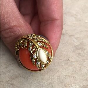 Elegant Gold and Orange Statement Ring